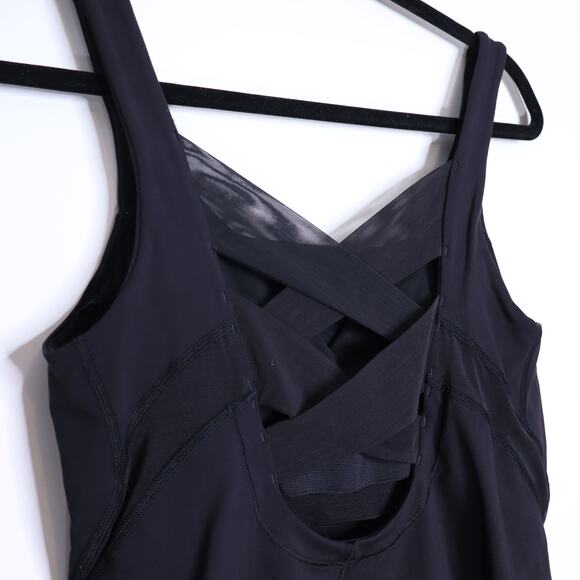 LULULEMON Crisscross Back Mesh Tank Top Black Training Active Women's 8 - Picture 4 of 7